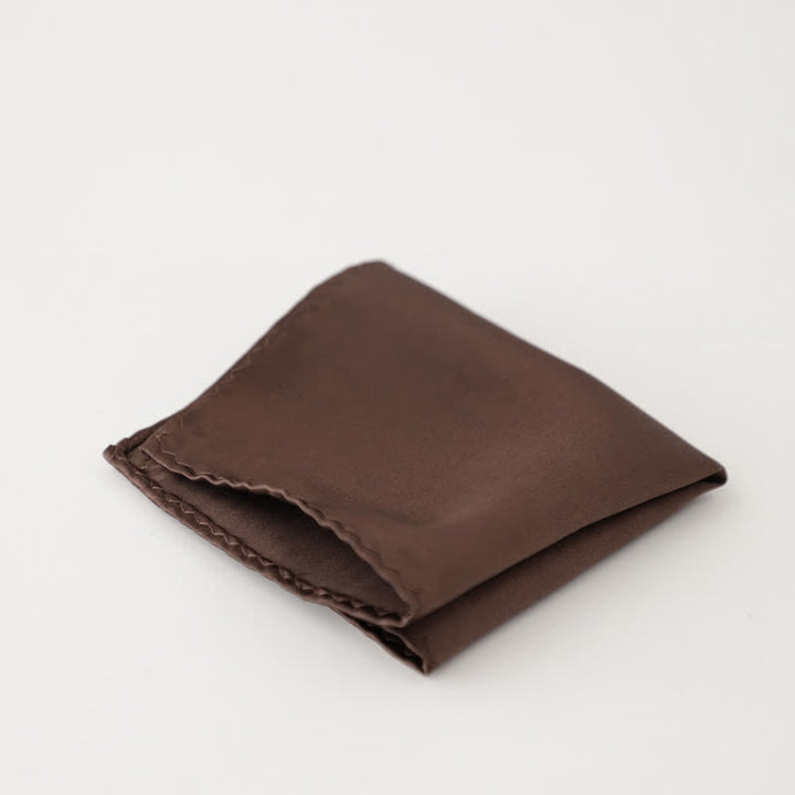 Schlichtes, einfarbiges Einstecktuch für Herren für Hochzeiten und Partys - Kaffee - image 7