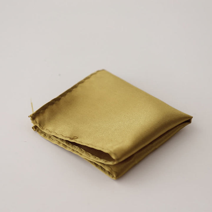 Schlichtes, einfarbiges Einstecktuch für Herren für Hochzeiten und Partys - Dunkles Khaki - image 35