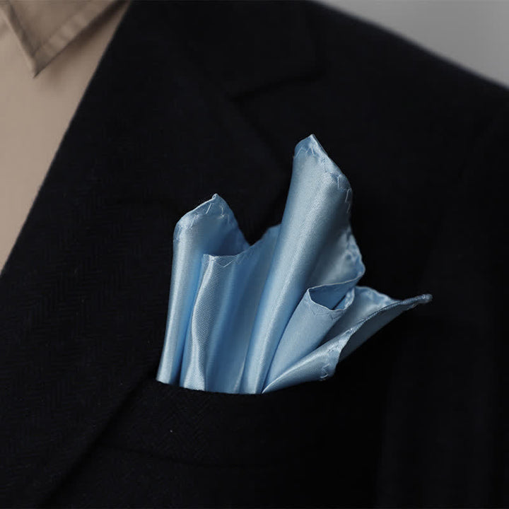 Schlichtes, einfarbiges Einstecktuch für Herren für Hochzeiten und Partys - Hellblau - image 28