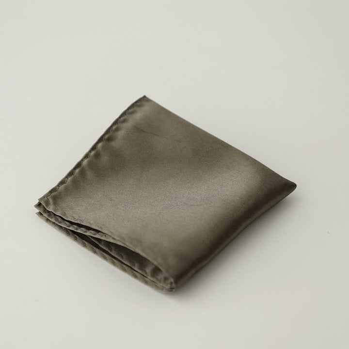 Schlichtes, einfarbiges Einstecktuch für Herren für Hochzeiten und Partys - Olive - image 9