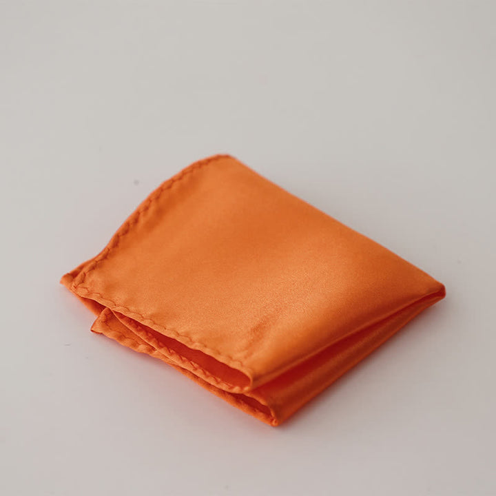 Schlichtes, einfarbiges Einstecktuch für Herren für Hochzeiten und Partys - Orange - image 32