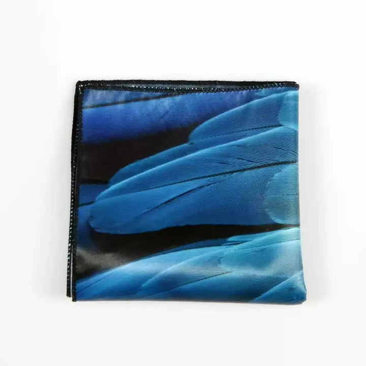 Luxuriöses blau-grünes Einstecktuch mit Federdruck für Herren - image 3