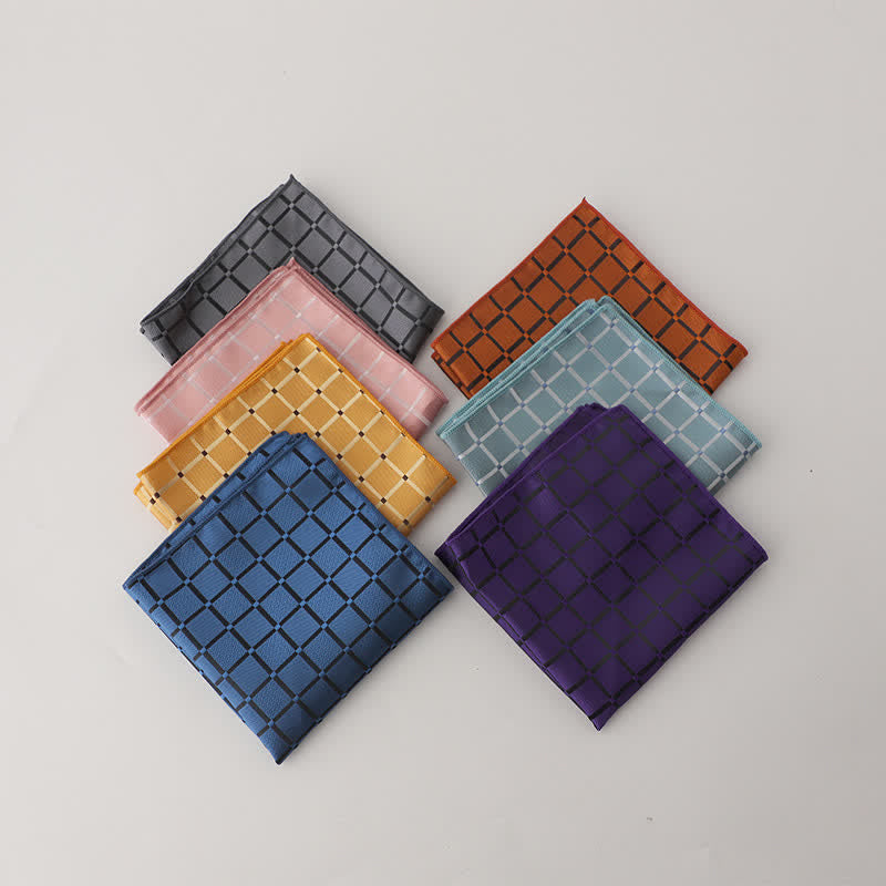 Herren-Einstecktuch mit gesättigtem Retro-Farben-Karomuster - image 2