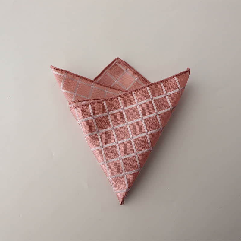 Herren-Einstecktuch mit gesättigtem Retro-Farben-Karomuster - Rosa - image 6