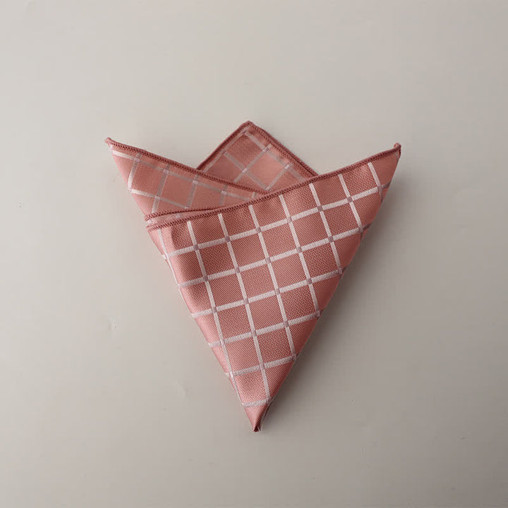 Herren-Einstecktuch mit gesättigtem Retro-Farben-Karomuster - Rosa - image 6