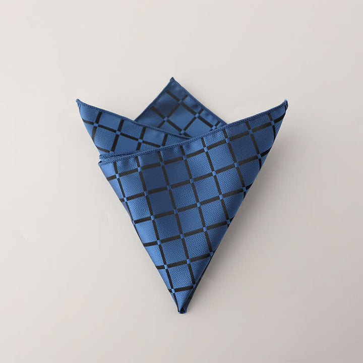 Herren-Einstecktuch mit gesättigtem Retro-Farben-Karomuster - Blau - image 8