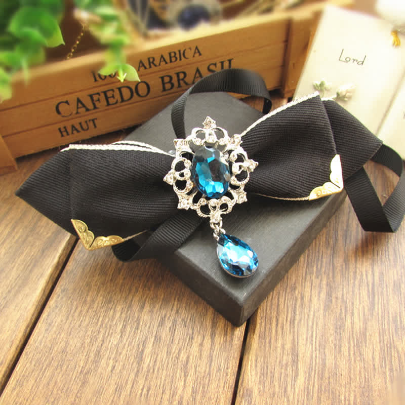 Bräutigam Braut Hochzeit Strass Fliege - Schwarz - image 2