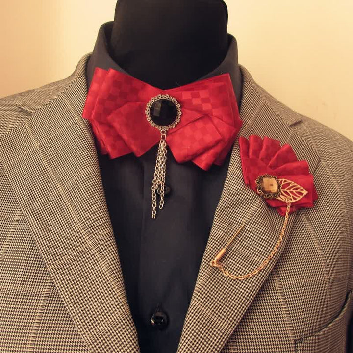 2-teiliges Set mit Fliege und Karomuster - image 4