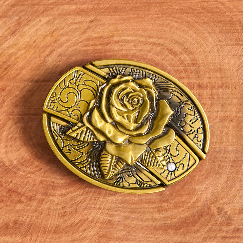 Herren DIY Bronze Rose Verstecktes Klappmesser Ledergürtel - image 3