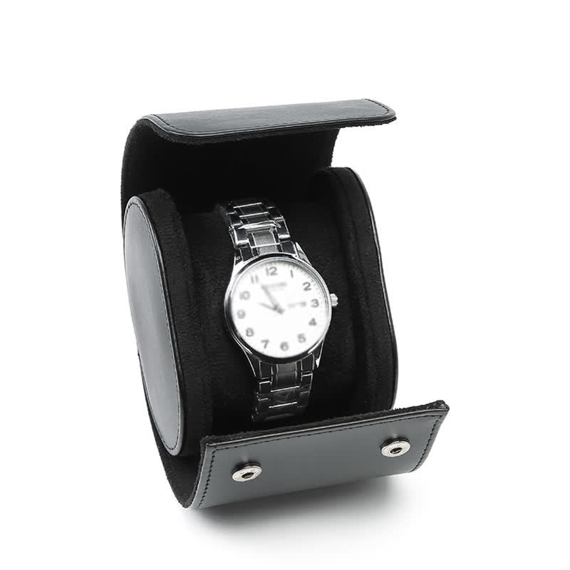 Reise-Uhrenetui aus Leder mit personalisierten Initialen - 1-Position - Schwarz - image 9