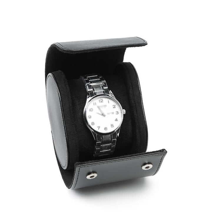 Reise-Uhrenetui aus Leder mit personalisierten Initialen - 1-Position - Schwarz - image 9