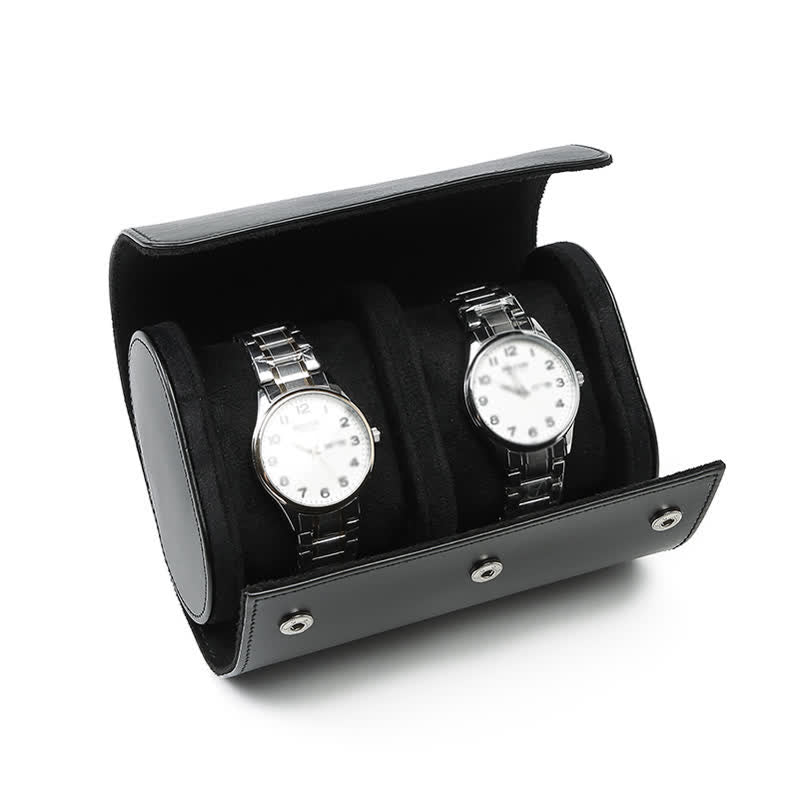 Reise-Uhrenetui aus Leder mit personalisierten Initialen - 2-Position - Schwarz - image 10