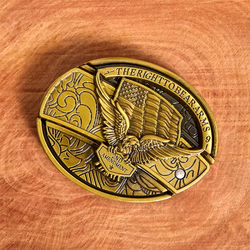 Herren DIY Bronze Adler USA Flagge Verstecktes Klappmesser Ledergürtel - image 3