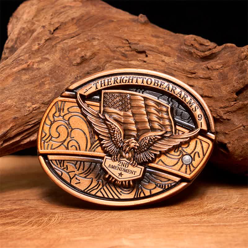 Herren DIY Rot Bronze Adler USA Flagge Verstecktes Klappmesser Ledergürtel - Adler - Ohne Gürtel - Nicht im Lieferumfang enthaltener Gürtel - image 1