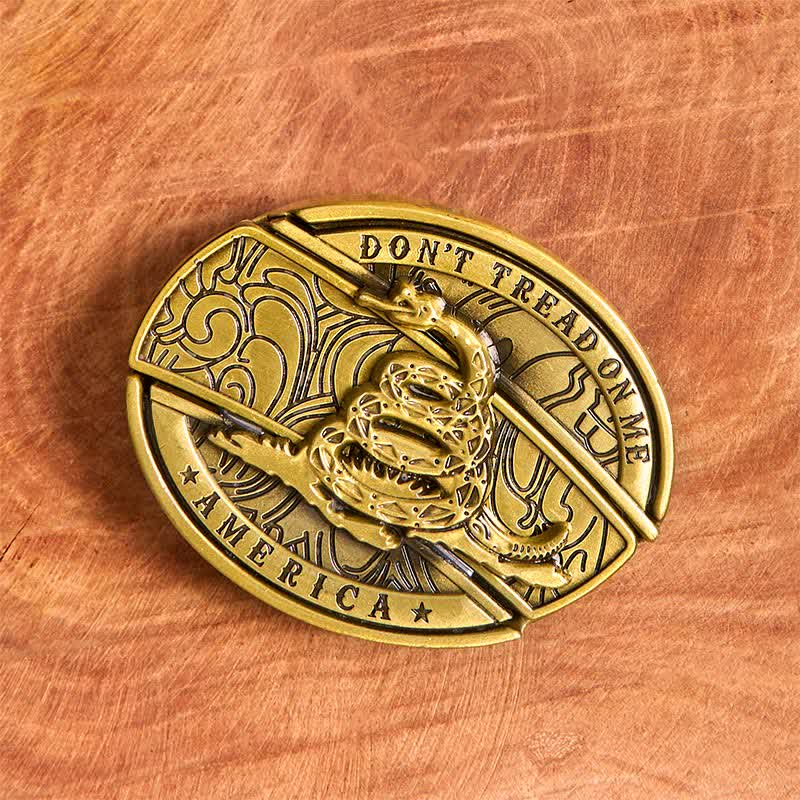 Herren DIY Bronze Schlange verstecktes Klappmesser Ledergürtel - image 3