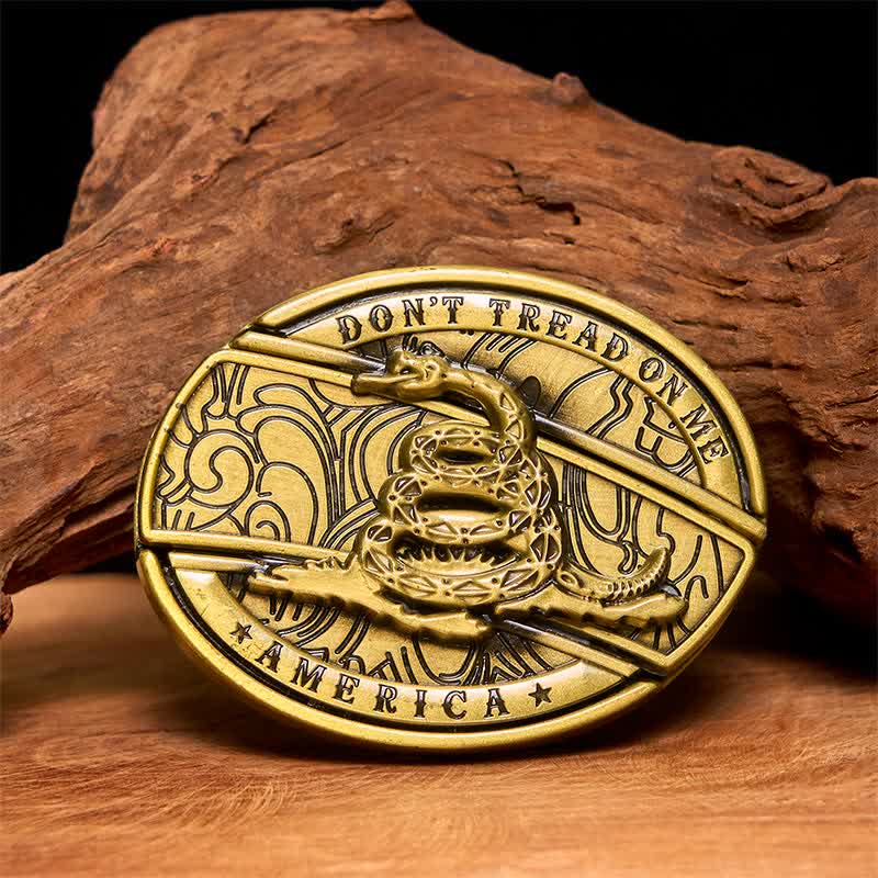 Herren DIY Bronze Schlange verstecktes Klappmesser Ledergürtel - Schlange - Ohne Gürtel - Nicht im Lieferumfang enthaltener Gürtel - image 1