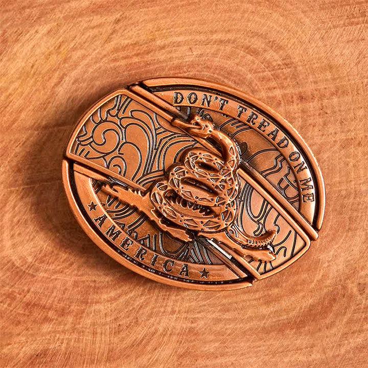 Herren DIY Rot Bronze Schlange Verstecktes Klappmesser Ledergürtel - image 3