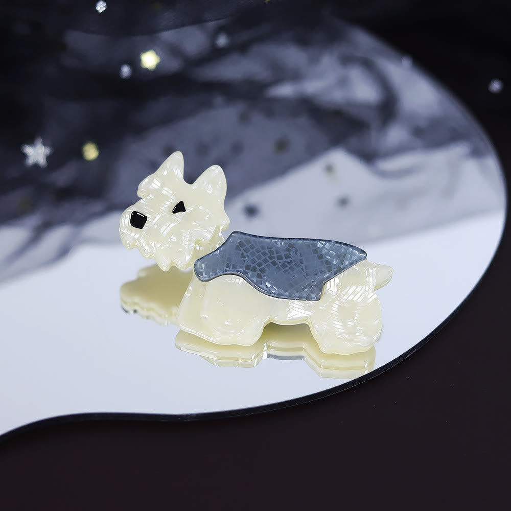 Niedliche Schnauzer-Brosche, handgefertigt, modisch, Hund, Acryl - image 4