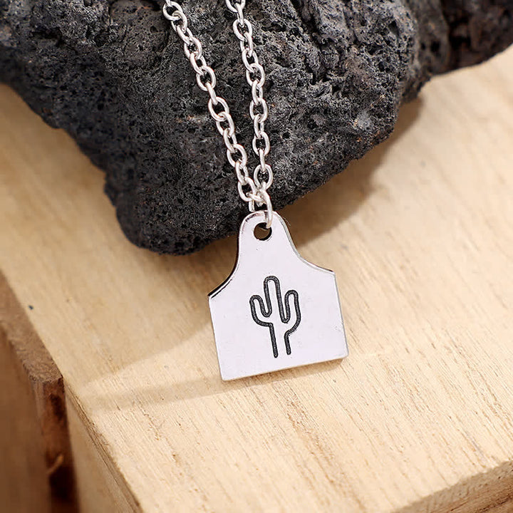 Benutzerdefinierte Silber Mini Cattle Tag Initial Edelstahl Halskette - image 4