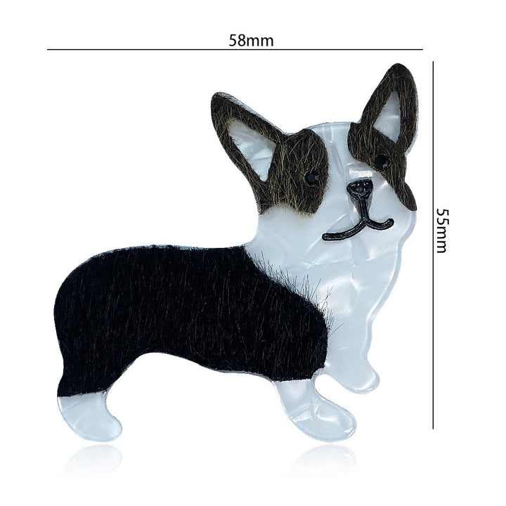 Exquisite handgefertigte Acrylbrosche mit kleinem Hund - image 5