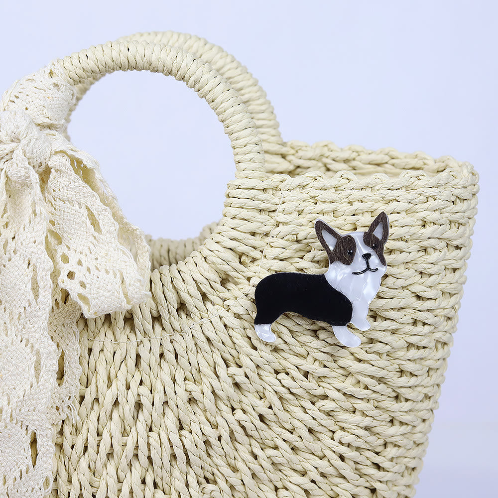 Exquisite handgefertigte Acrylbrosche mit kleinem Hund - image 4
