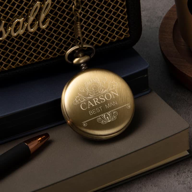 Personalisierte gravierte mechanische Taschenuhr - image 6