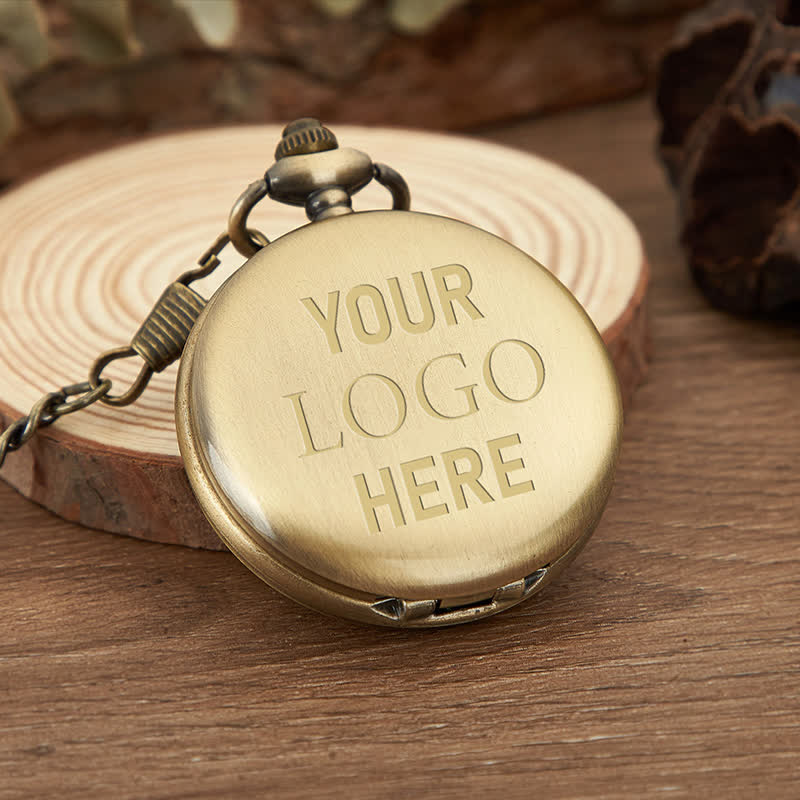 Personalisierte gravierte mechanische Taschenuhr - Antike Bronze - image 1