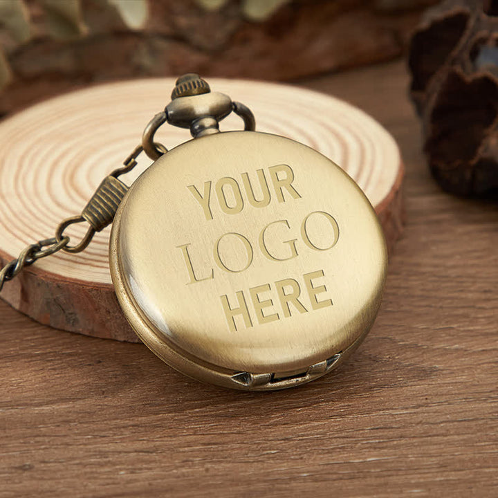 Personalisierte gravierte mechanische Taschenuhr - Antike Bronze - image 1