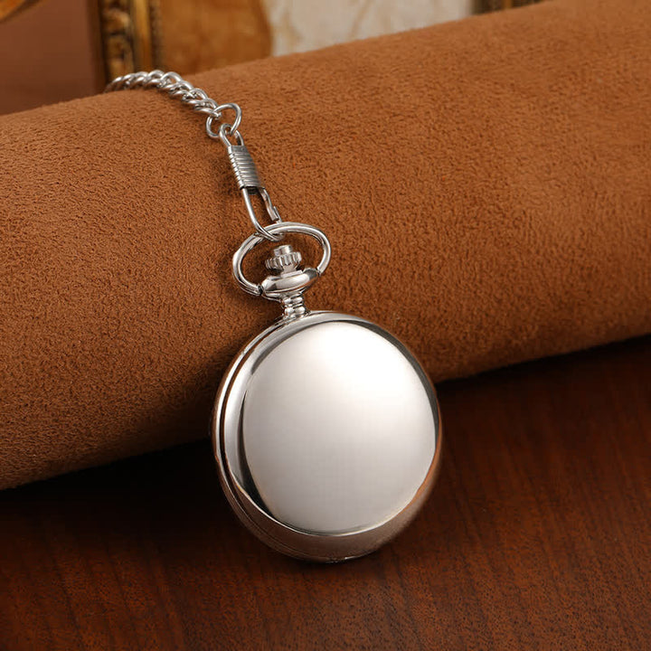 Personalisierte gravierte mechanische Taschenuhr - Silber - image 9