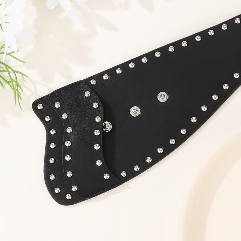 Stilvoller Korsettgürtel aus Leder mit Nietenknopfschnalle für Damen - image 6