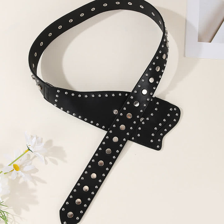 Stilvoller Korsettgürtel aus Leder mit Nietenknopfschnalle für Damen - image 5