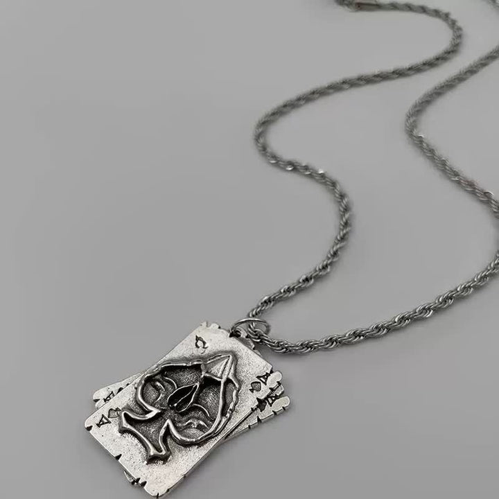 Unisex-Halskette aus Metall im Hip-Hop-Stil mit Poker-Motiv - Poker A - 27,56 Zoll / 70 cm - image 4