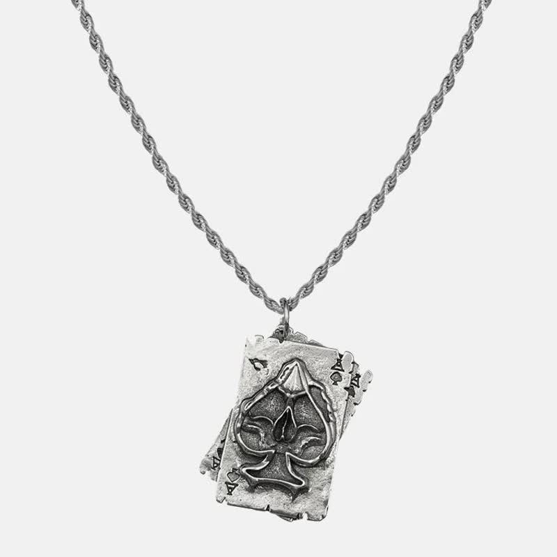 Unisex-Halskette aus Metall im Hip-Hop-Stil mit Poker-Motiv - image 1