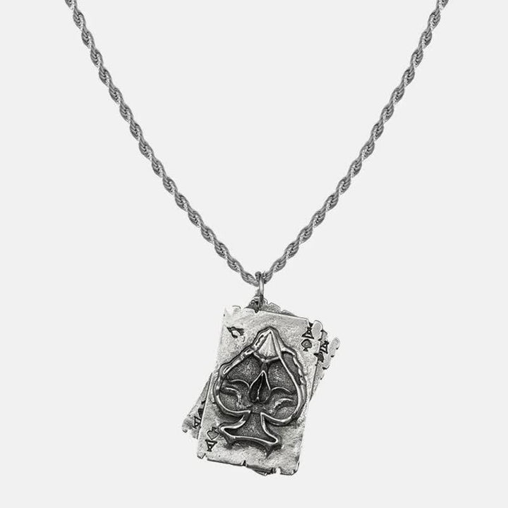 Unisex-Halskette aus Metall im Hip-Hop-Stil mit Poker-Motiv - image 1
