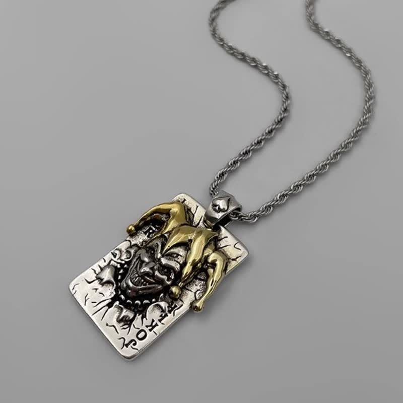 Unisex-Halskette aus Metall im Hip-Hop-Stil mit Poker-Motiv - Poker Joker - 27,56 Zoll / 70 cm - image 5