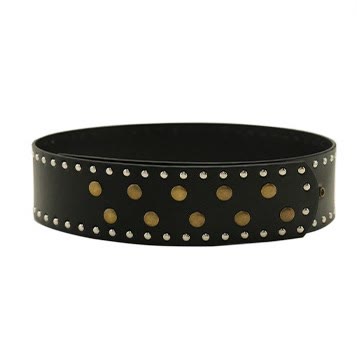 Damen Schwarz-Weiß Modischer Schmaler Nietengürtel - image 4