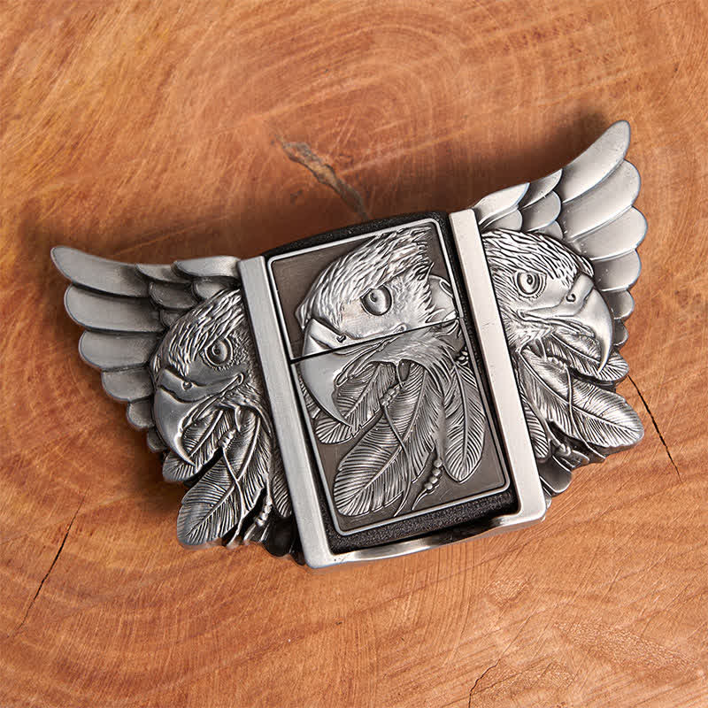 DIY Silberner Mighty Eagle Ledergürtel für Herren mit verstecktem Feuerzeug - image 4
