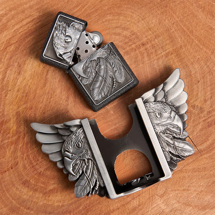 DIY Silberner Mighty Eagle Ledergürtel für Herren mit verstecktem Feuerzeug - image 6