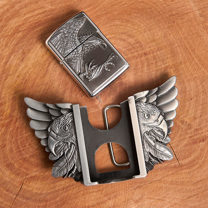 DIY-Ledergürtel für Herren mit silbernem Adler und verstecktem Feuerzeug - image 5