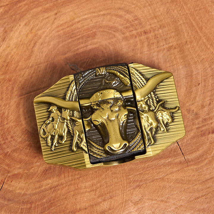 DIY Golden Domineering Bull Ledergürtel für Herren mit verstecktem Feuerzeug - image 4
