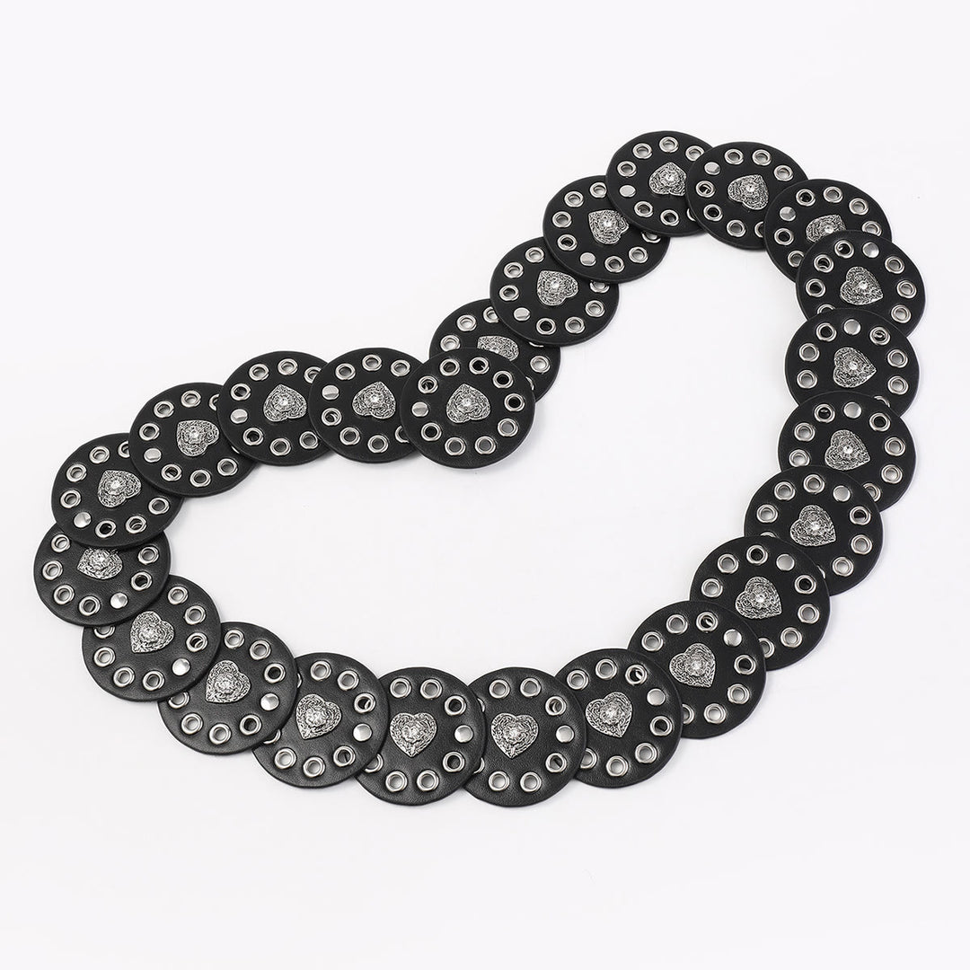 Schwarz-Rotbrauner exquisiter runder hohler Damen-Ledergürtel - image 3