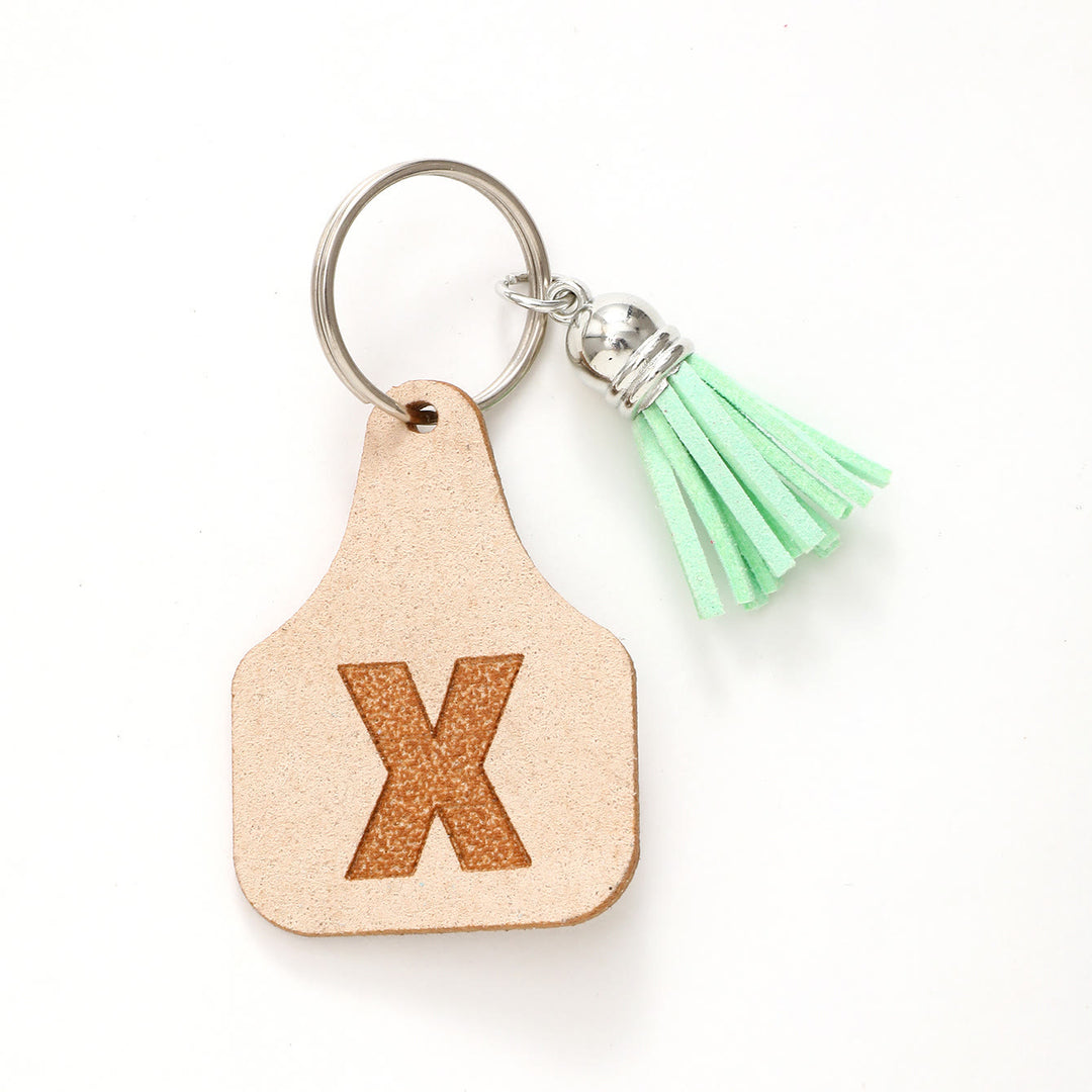 Bauernhof Minimalistischer Stil Buchstabe Grün Quaste Schlüsselanhänger - X - image 26
