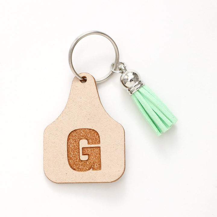 Bauernhof Minimalistischer Stil Buchstabe Grün Quaste Schlüsselanhänger - G - image 9