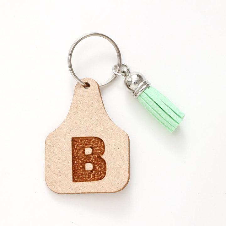 Bauernhof Minimalistischer Stil Buchstabe Grün Quaste Schlüsselanhänger - B - image 4