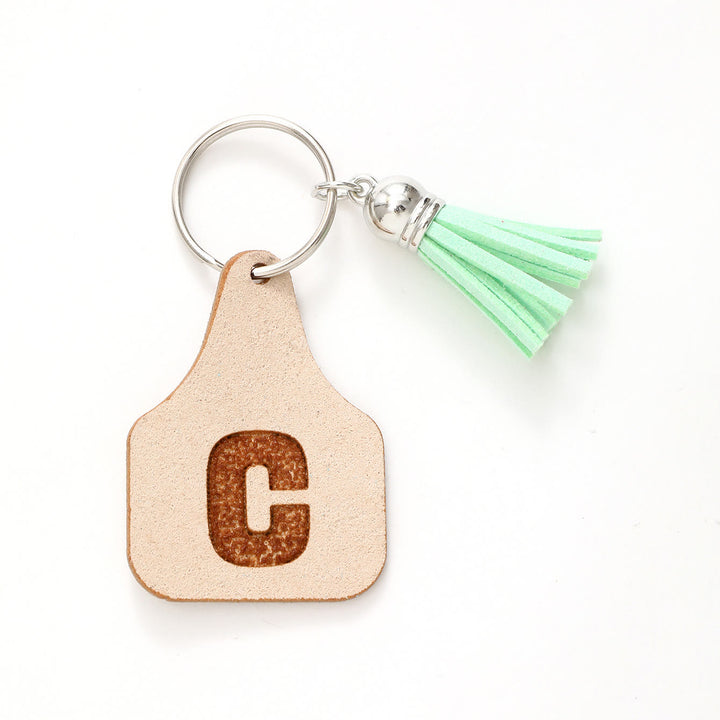 Bauernhof Minimalistischer Stil Buchstabe Grün Quaste Schlüsselanhänger - C - image 5