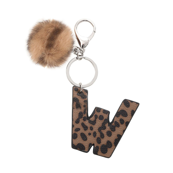 Schlüsselanhänger aus Leder im Western-Stil mit Leopardenmuster und Plüschball - W - image 25