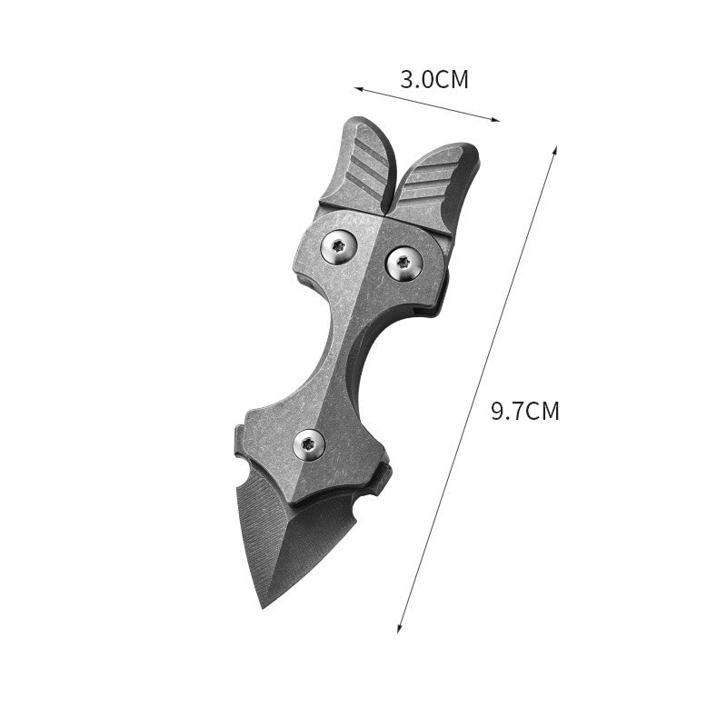 Multifunktionales tragbares EDC-Werkzeugmesser zur Selbstverteidigung aus Titanlegierung - Steinwäsche - image 6