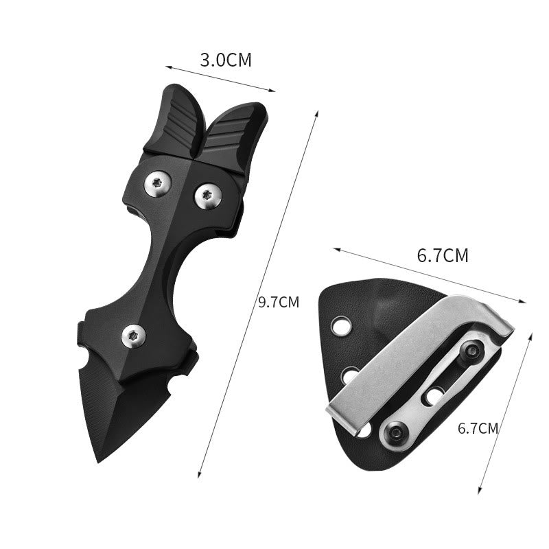 Multifunktionales tragbares EDC-Werkzeugmesser zur Selbstverteidigung aus Titanlegierung - Schwarz (mit Scheide) - image 8