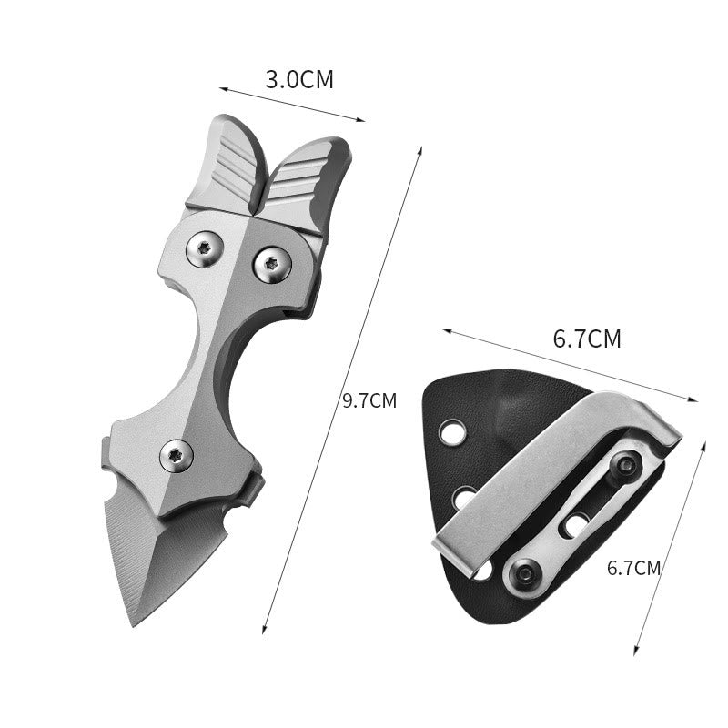 Multifunktionales tragbares EDC-Werkzeugmesser zur Selbstverteidigung aus Titanlegierung - Sandstrahlen (mit Scheide) - image 10