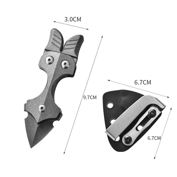 Multifunktionales tragbares EDC-Werkzeugmesser zur Selbstverteidigung aus Titanlegierung - Stone Wash (mit Scheide) - image 9